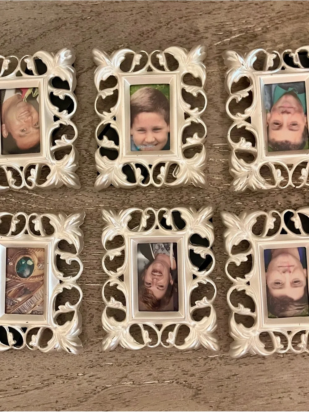 Set of 5 Silver Ornate Scroll Mini Picture Frame - Home Accents